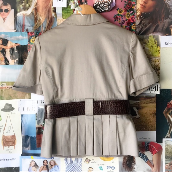 Belted Short Sleeve Suit Jacket - Picture 4 of 4